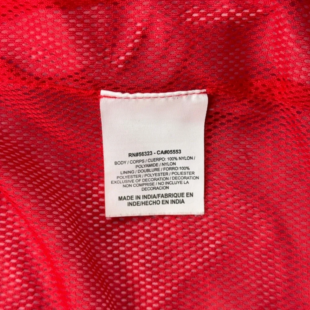 Nike Rain Jacket Mens Medium Red Foundation 12 Hooded Windbreaker Zip Soccer
